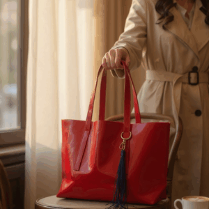 genuine leather purse: red
